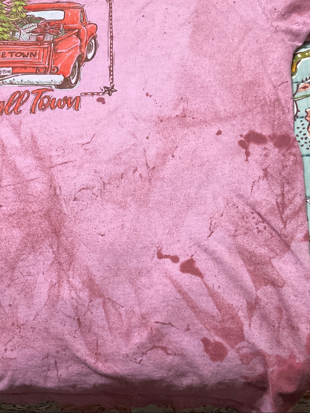 Comfort Colors Pink Tie-Dye Christmas Truck Tee - Picture 7 of 9